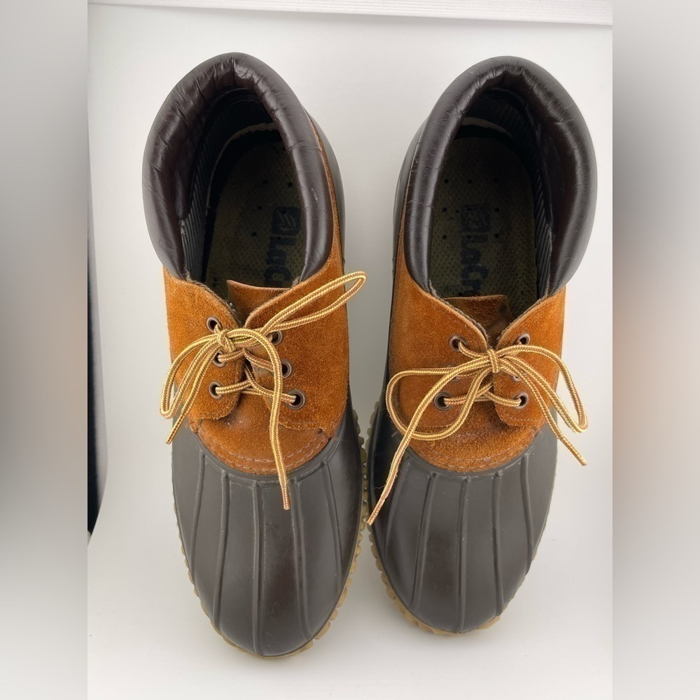 LaCrosse Men’s Brown Leather 3 Eye Duck Shoes Low Rain Muck Steel Shank Size 11  - Picture 8 of 13